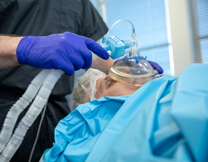 dental patient under nitrous oxide sedation